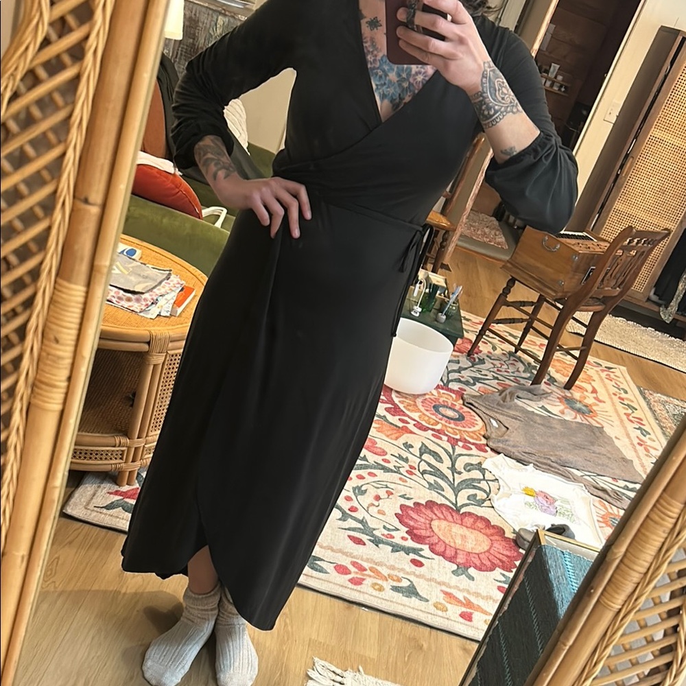Elegant Black Wrap Dress